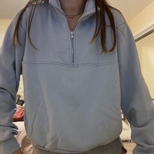 Light Blue Brandy Melville Half ZIP Up sweatshirt